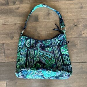 Vera Bradley Shoulder Bag – Blue & Green Paisley – Excellent Condition